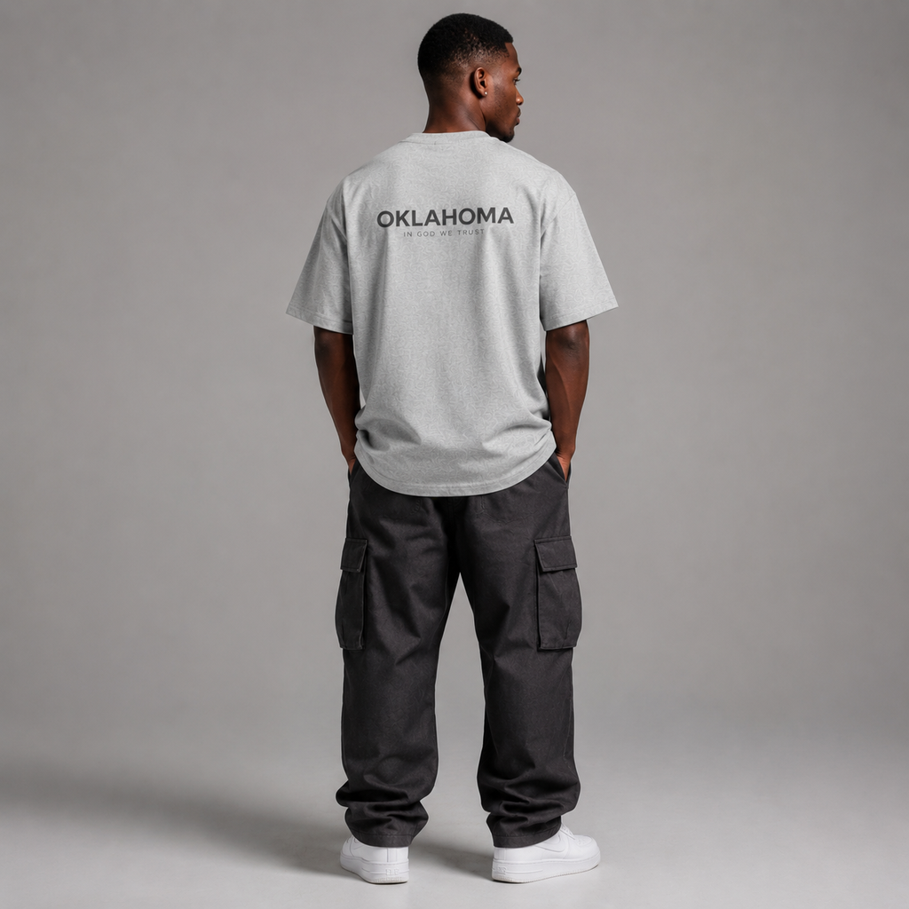 Oklahoma All State In God We Trust Unisex Casual Oversized Boxy Tee