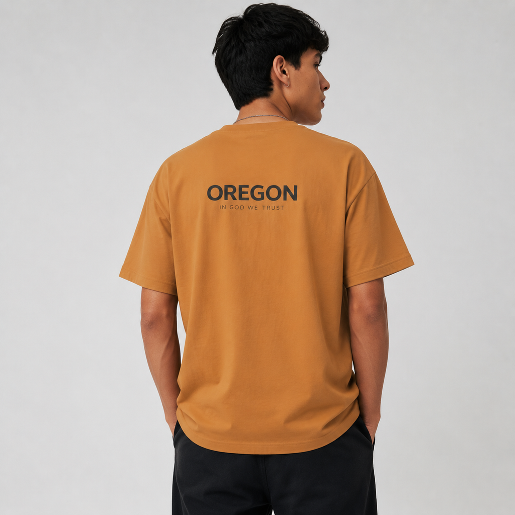 Oregon All State In God We Trust Unisex Casual Oversized Boxy Tee