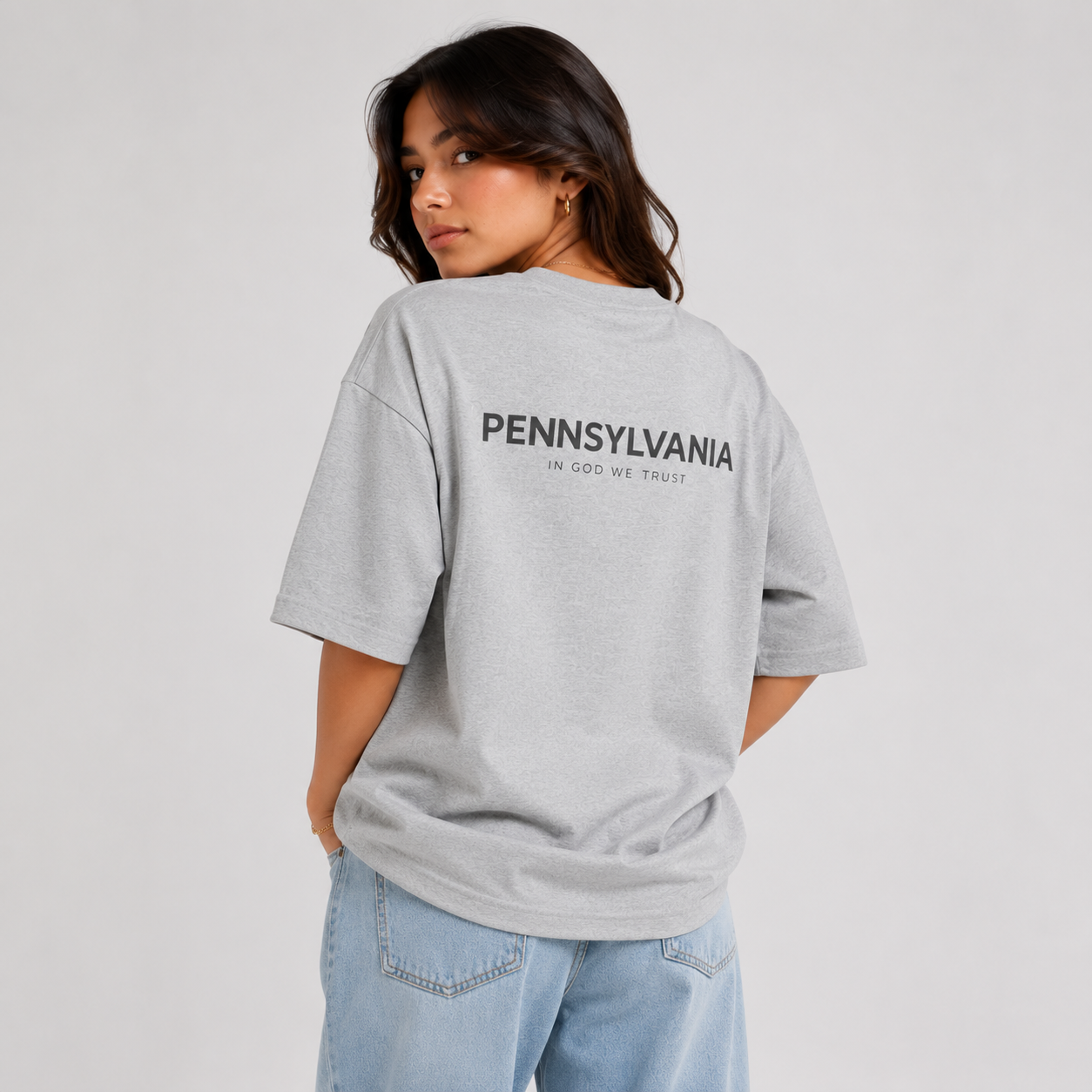 Pennsylvania All State In God We Trust Unisex Casual Oversized Boxy Tee