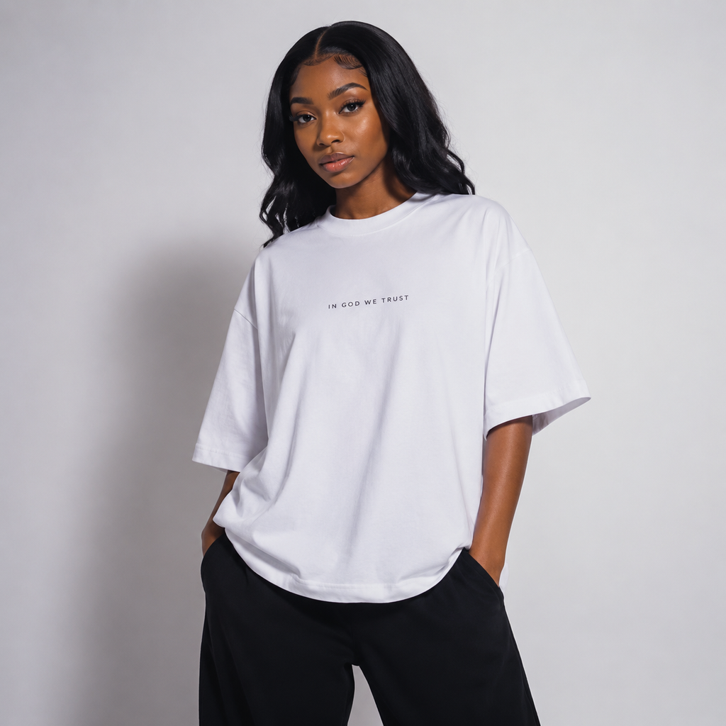 Rhode Island All State In God We Trust Unisex Casual Oversized Boxy Tee