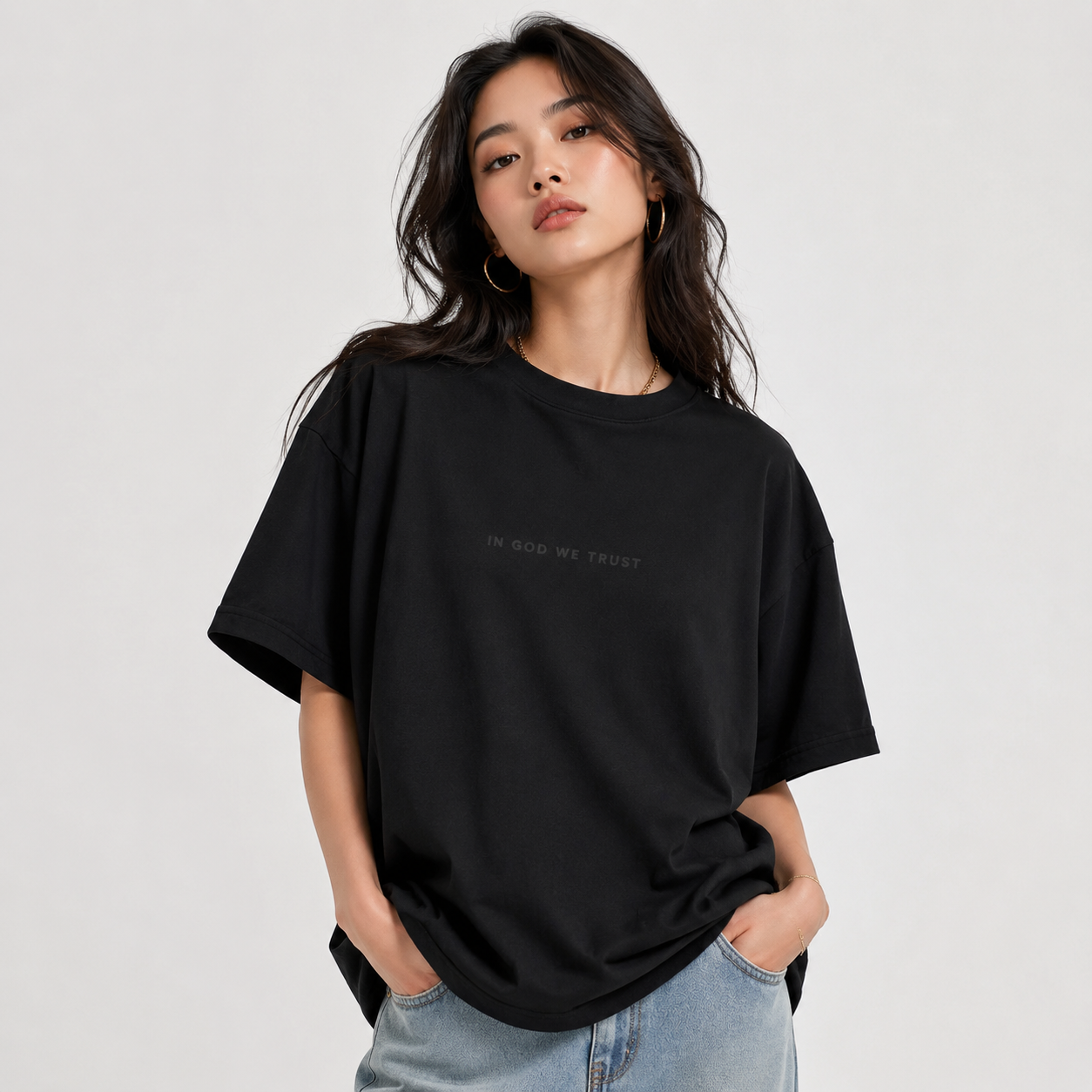 Texas All State In God We Trust Unisex Casual Oversized Boxy Tee