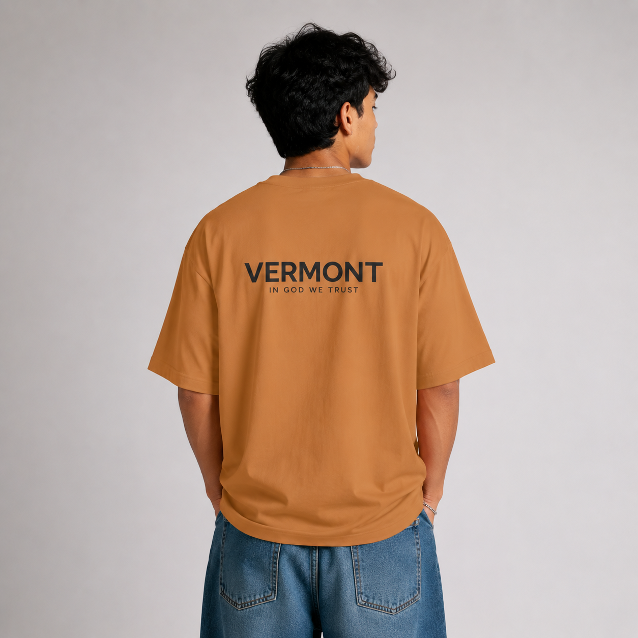Vermont All State In God We Trust Unisex Casual Oversized Boxy Tee