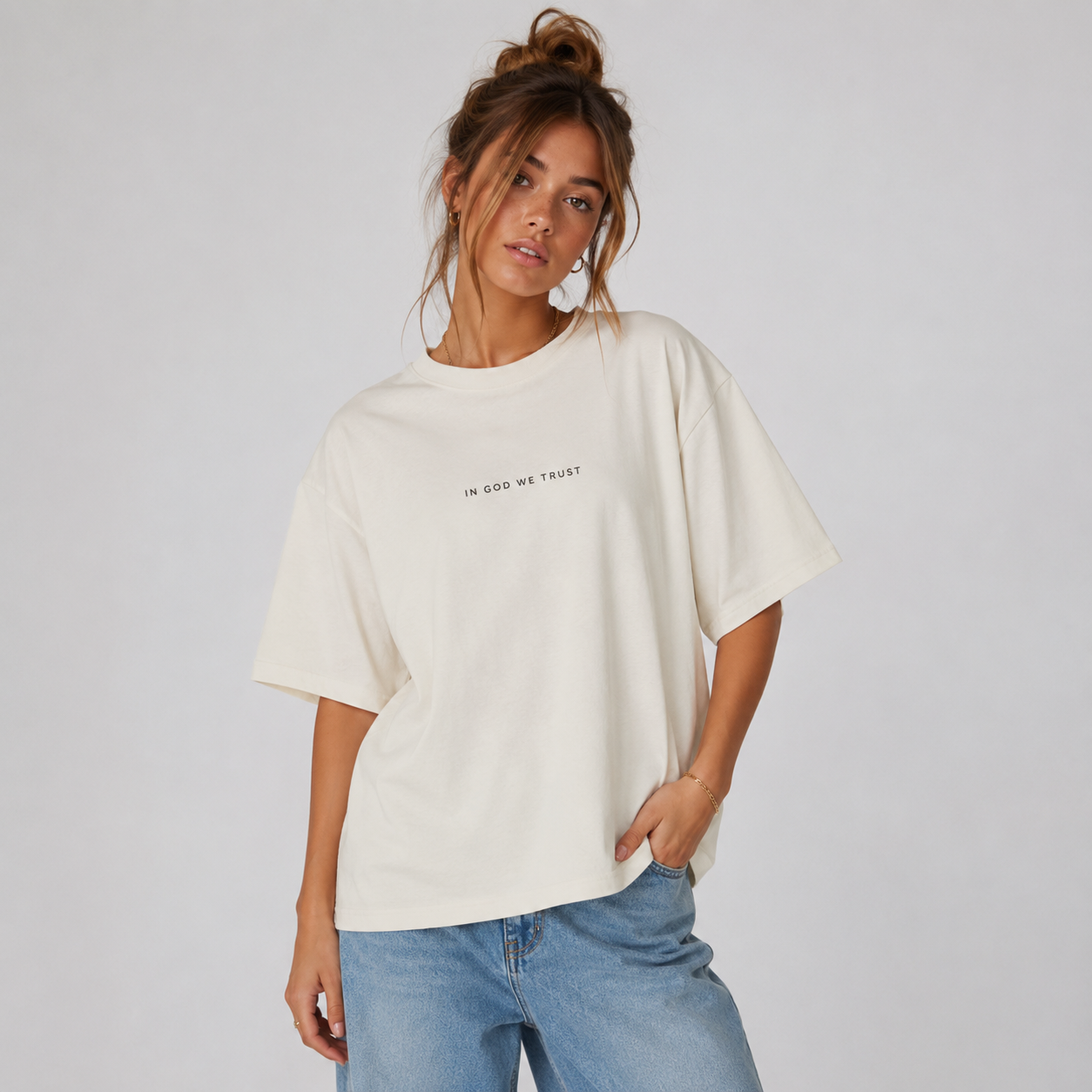 Washington All State In God We Trust Unisex Casual Oversized Boxy Tee