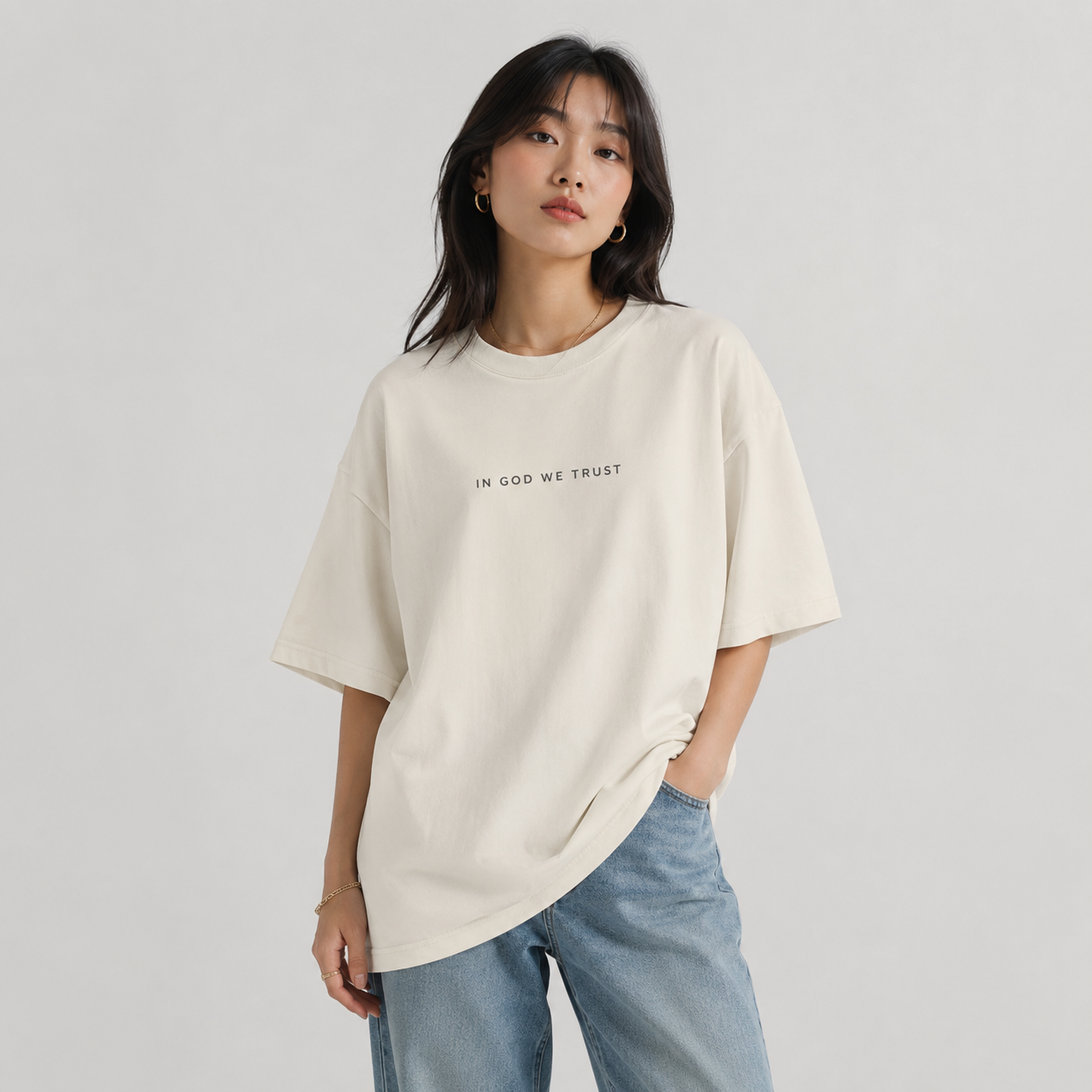 West Virginia All State In God We Trust Unisex Casual Oversized Boxy Tee