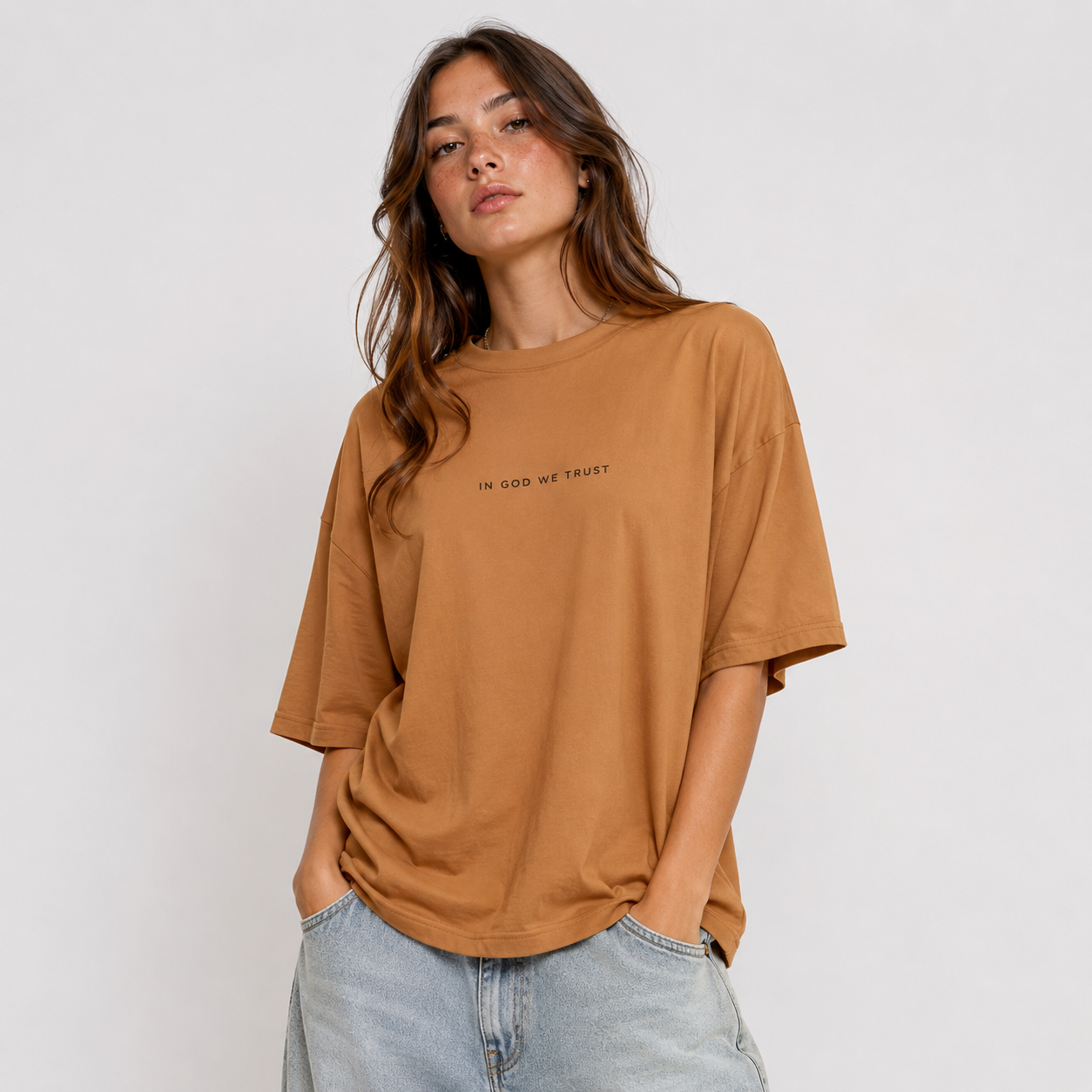 Wisconsin All State In God We Trust Unisex Casual Oversized Boxy Tee