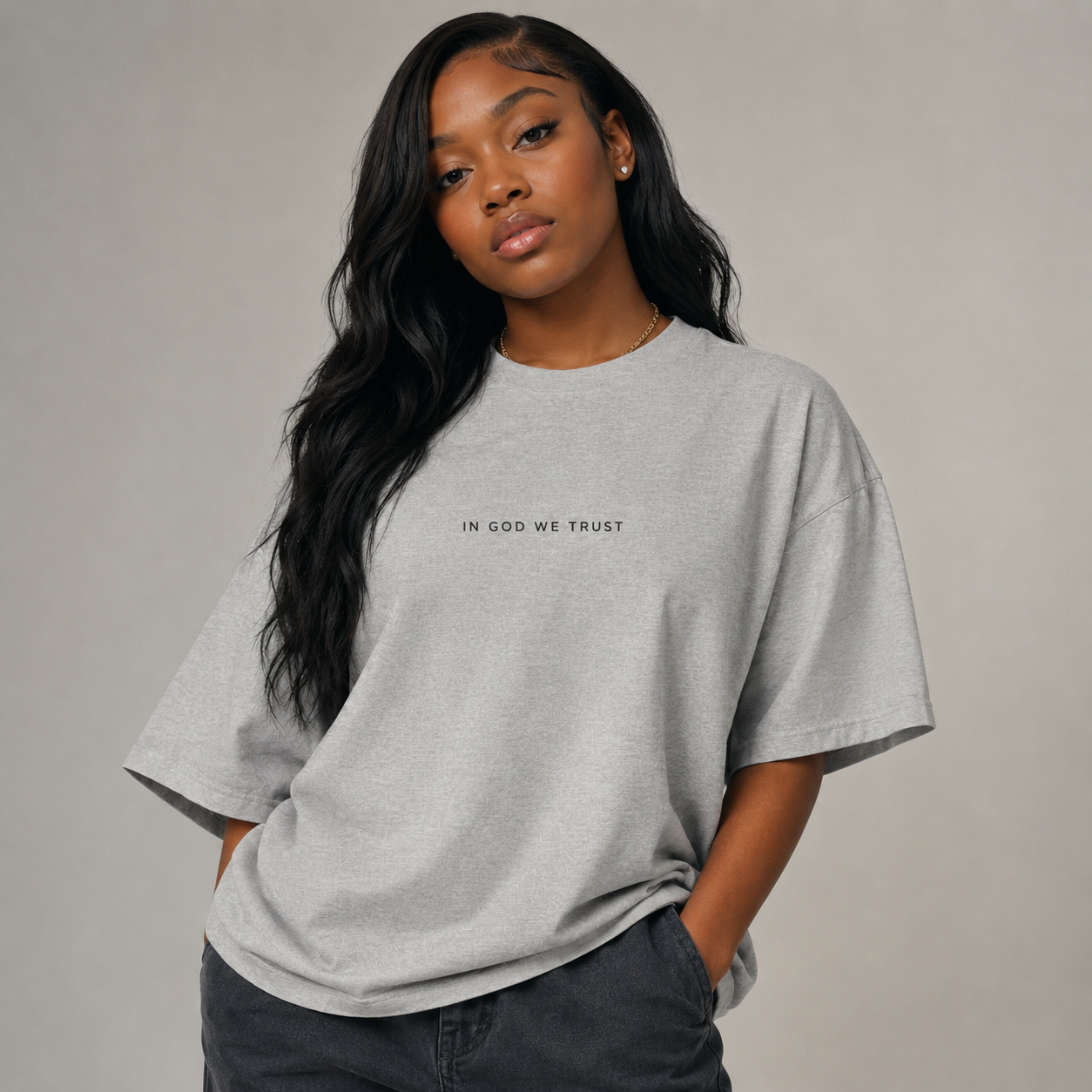 Wyoming All State In God We Trust Unisex Casual Oversized Boxy Tee