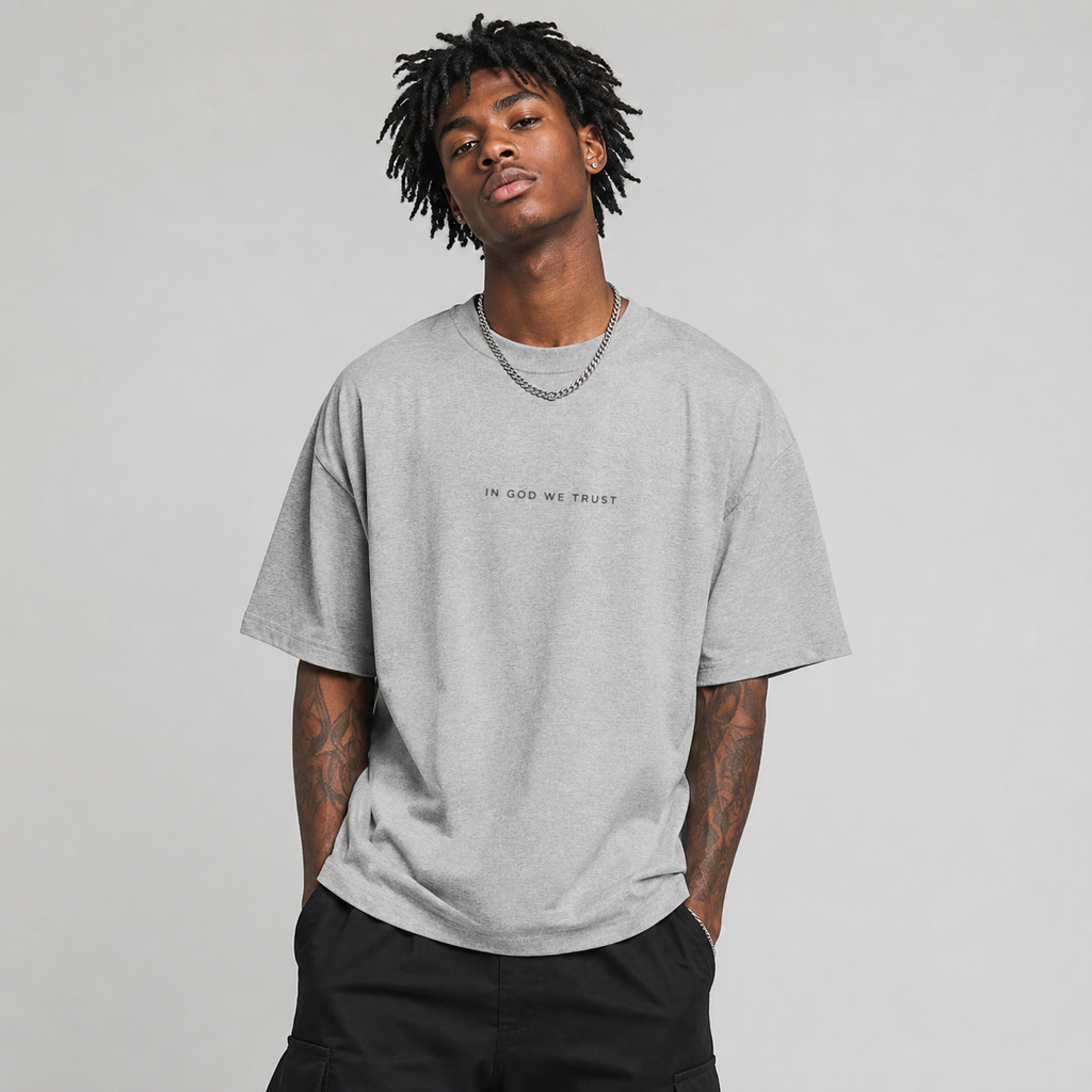 Wyoming All State In God We Trust Unisex Casual Oversized Boxy Tee