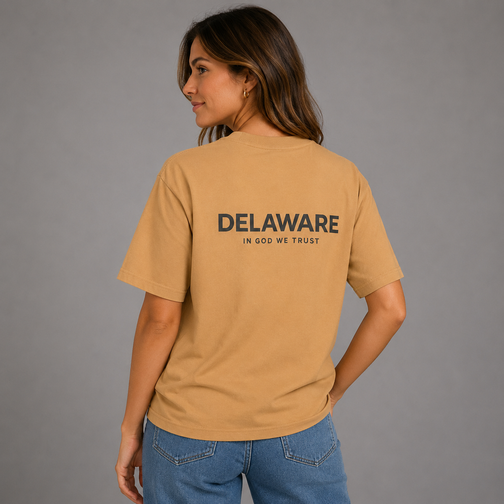 Delaware All State In God We Trust Unisex Max Heavyweight Short Sleeve