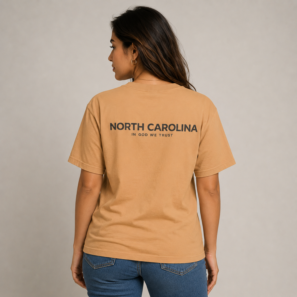 North Carolina All State In God We Trust Unisex Max Heavyweight Short Sleeve