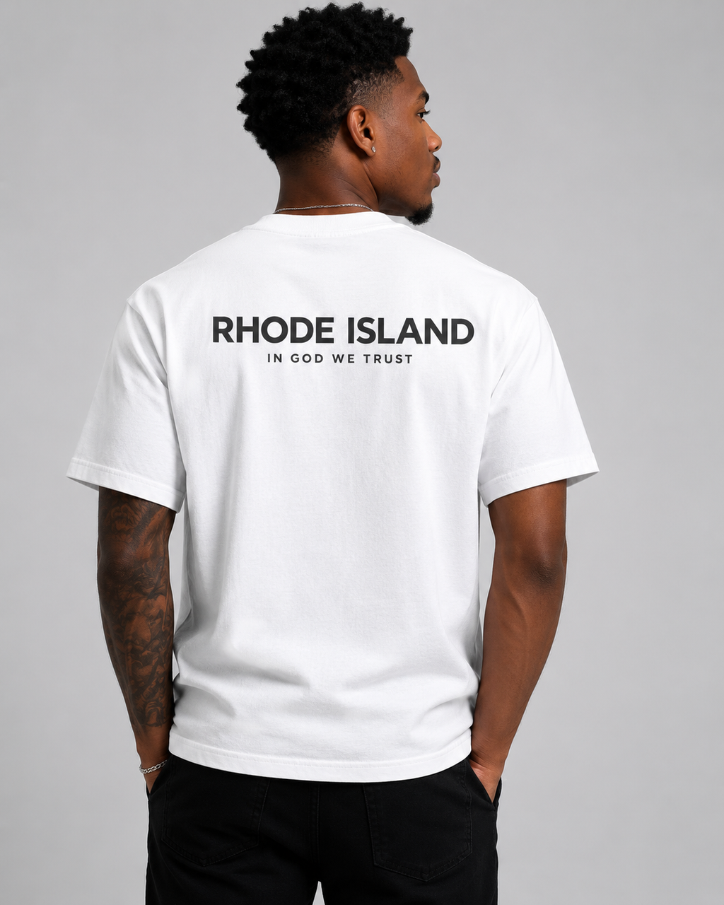 Rhode Island All State In God We Trust Unisex Max Heavyweight Short Sleeve
