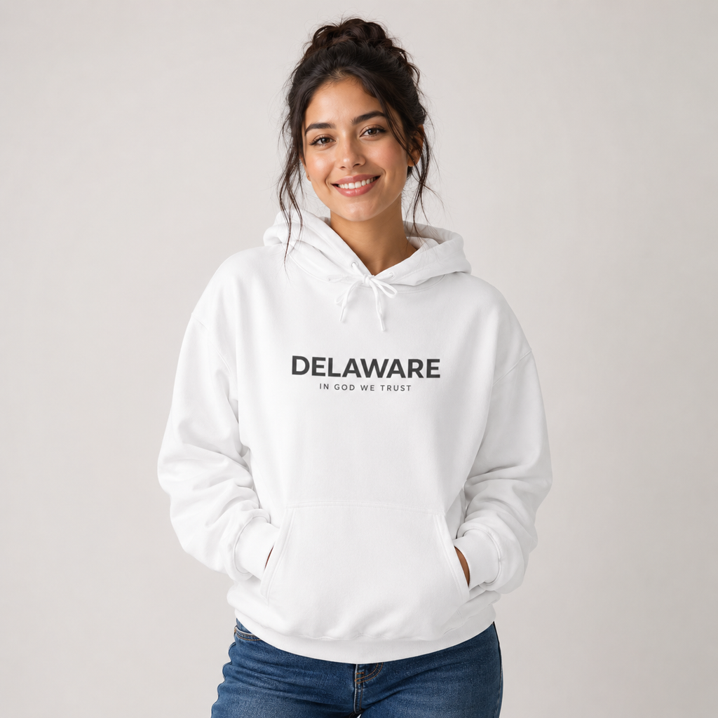 Delaware All State In God We Trust Unisex Hooded Sweatshirt