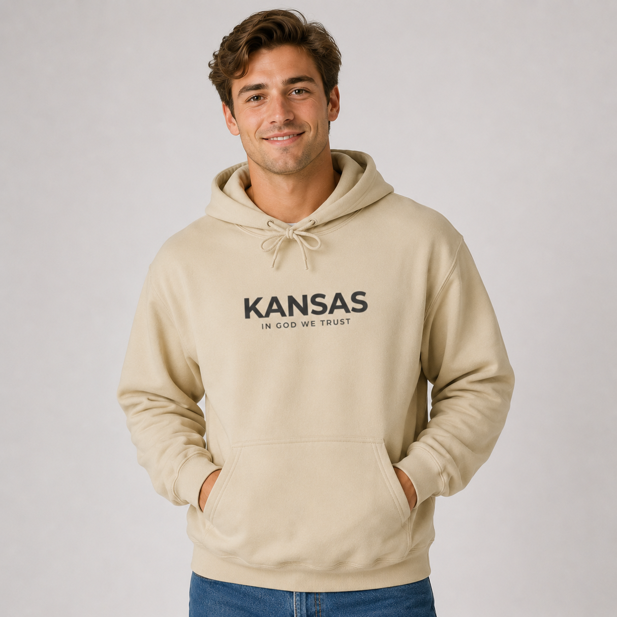 Kansas All State In God We Trust Unisex Hooded Sweatshirt