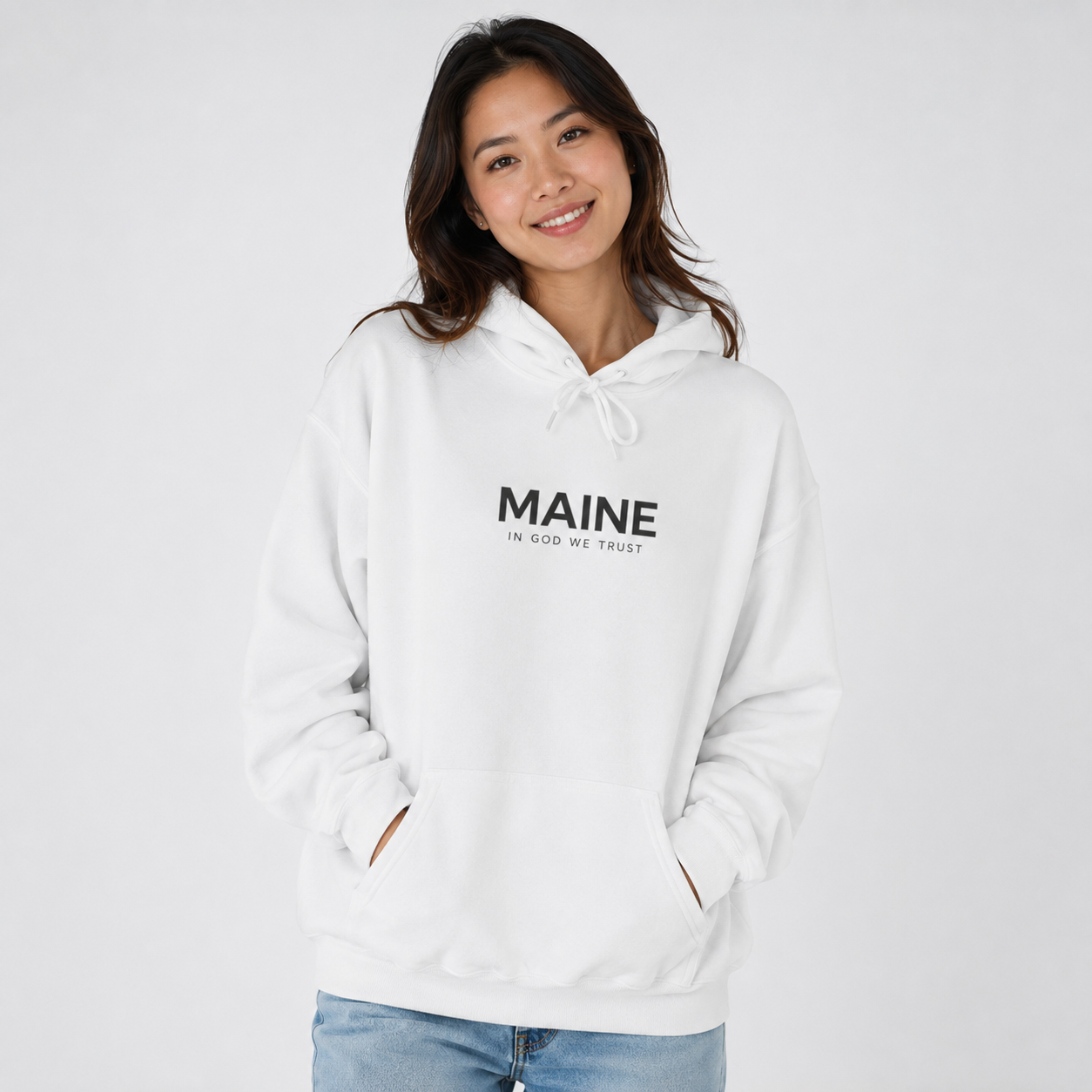 Maine All State In God We Trust Unisex Hooded Sweatshirt