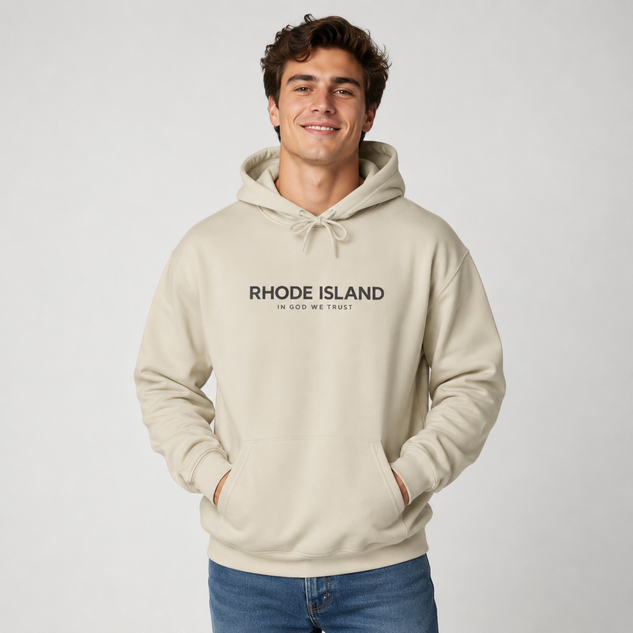 Rhode Island All State In God We Trust Unisex Hooded Sweatshirt