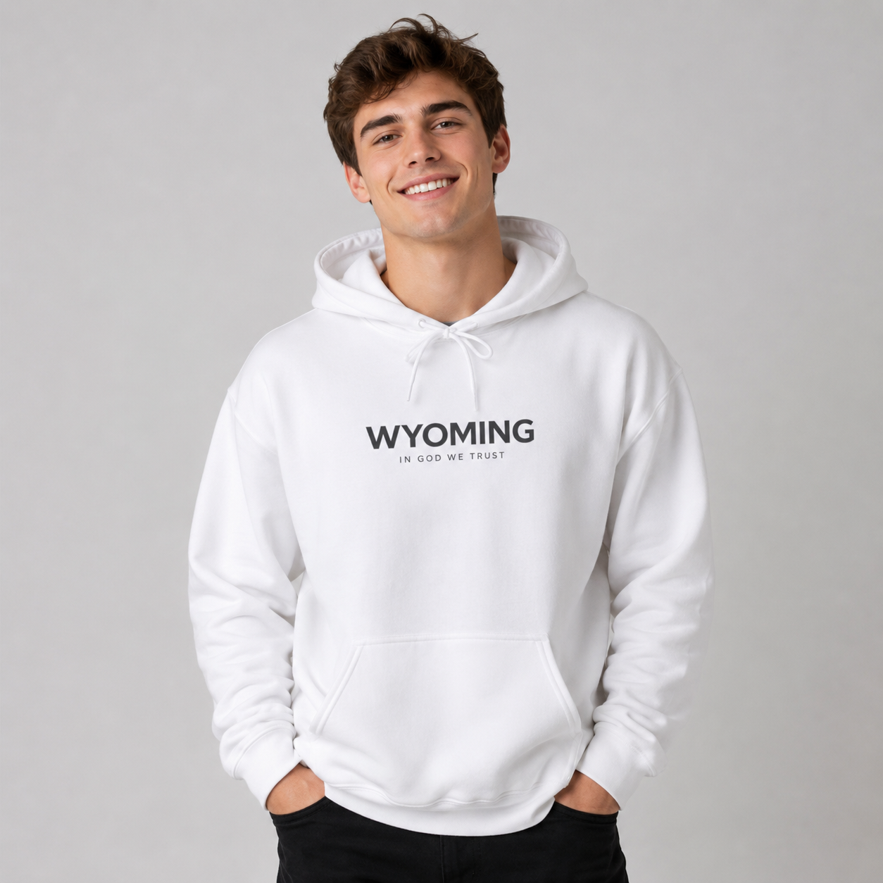 Wyoming All State In God We Trust Unisex Hooded Sweatshirt
