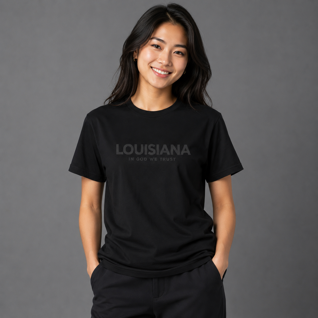 Louisiana All State In God We Trust Front Design Unisex Everyday Tee
