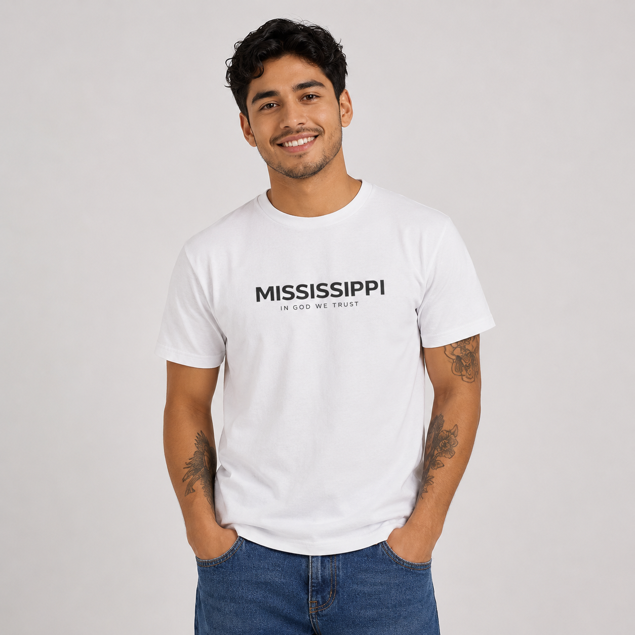 Mississippi All State In God We Trust Front Design Unisex Everyday Tee