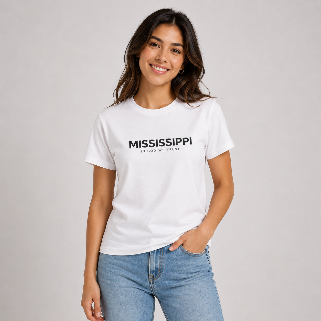 Mississippi All State In God We Trust Front Design Unisex Everyday Tee