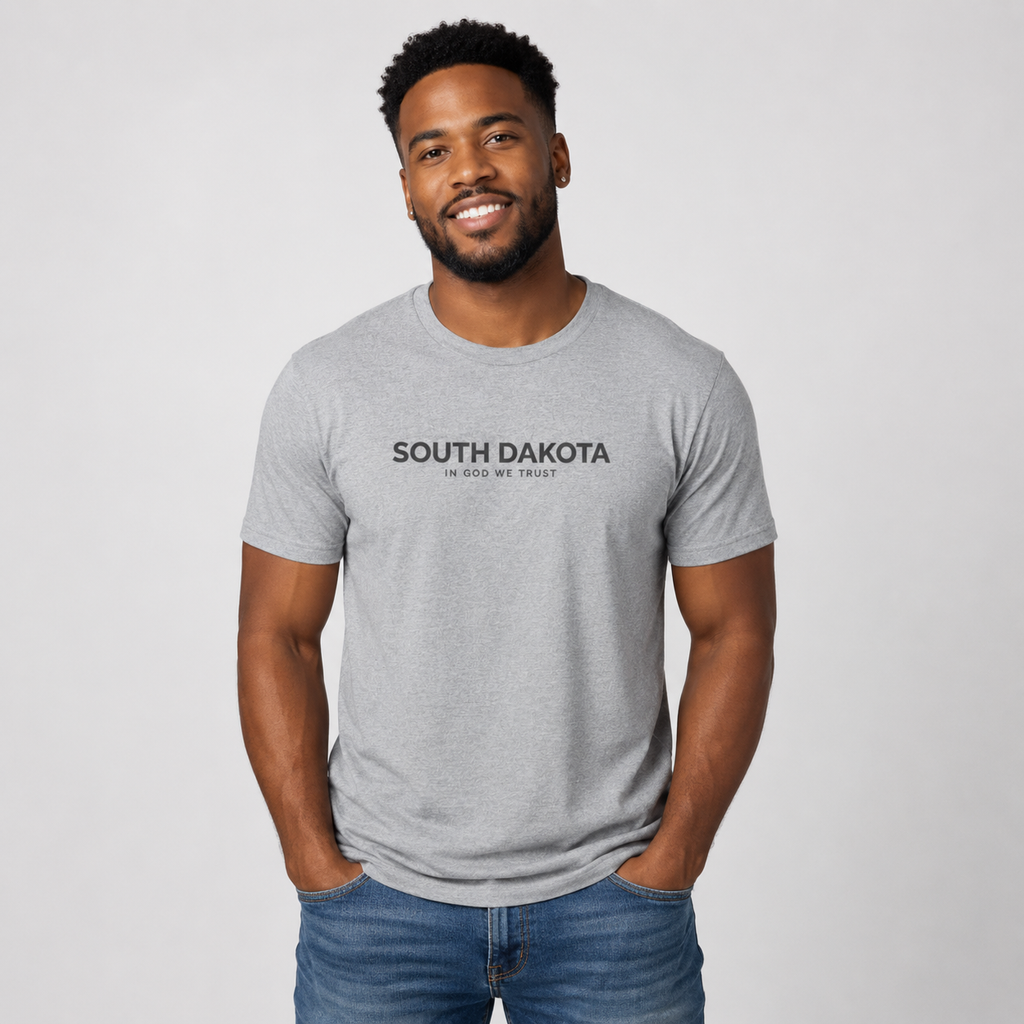 South Dakota All State In God We Trust Front Design Unisex Everyday Tee