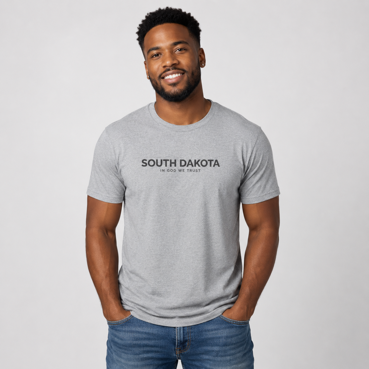 South Dakota All State In God We Trust Front Design Unisex Everyday Tee