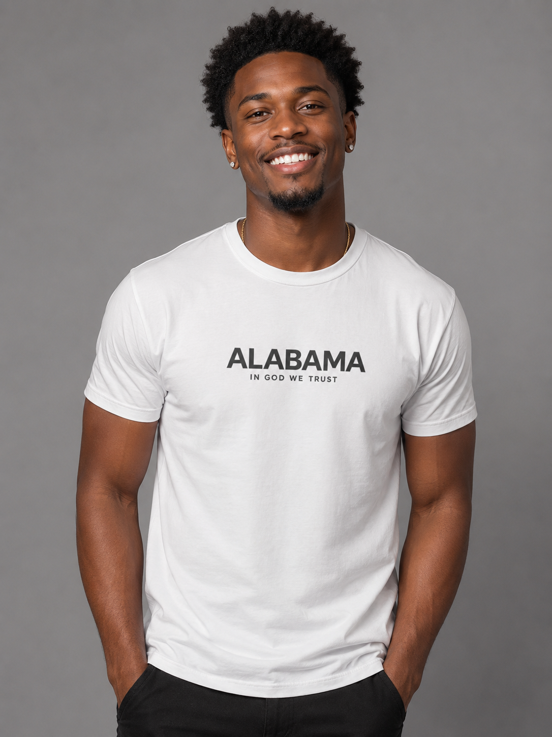 Alabama All State In God We Trust Front Design Unisex Everyday Tee
