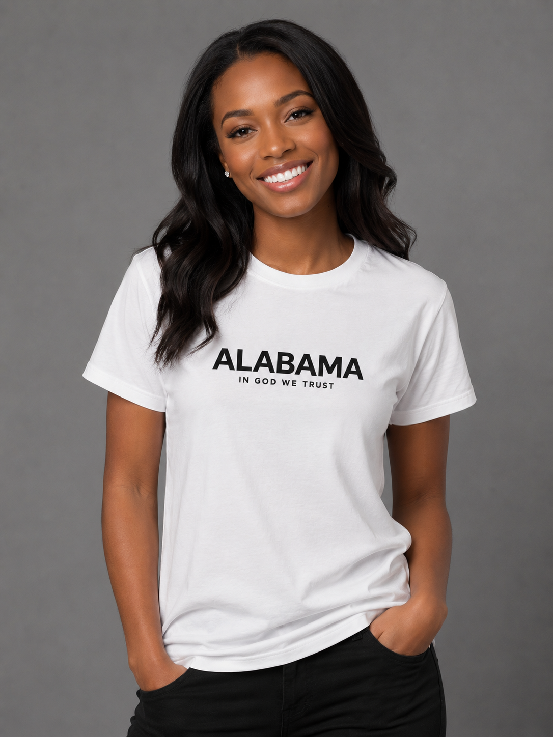 Alabama All State In God We Trust Front Design Unisex Everyday Tee