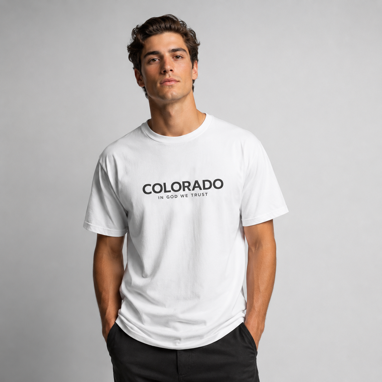 Colorado All State In God We Trust Front Design Unisex Everyday Tee