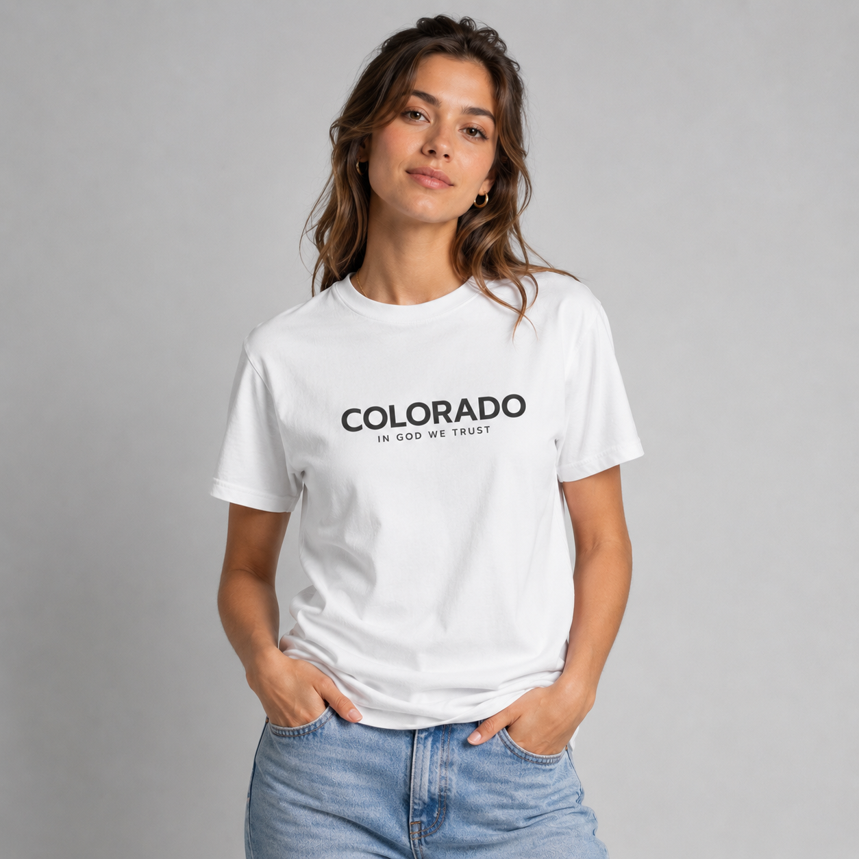 Colorado All State In God We Trust Front Design Unisex Everyday Tee