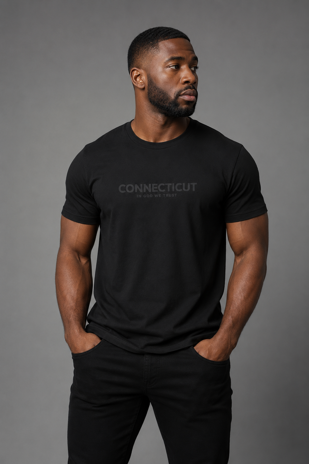 Connecticut All State In God We Trust Front Design Unisex Everyday Tee
