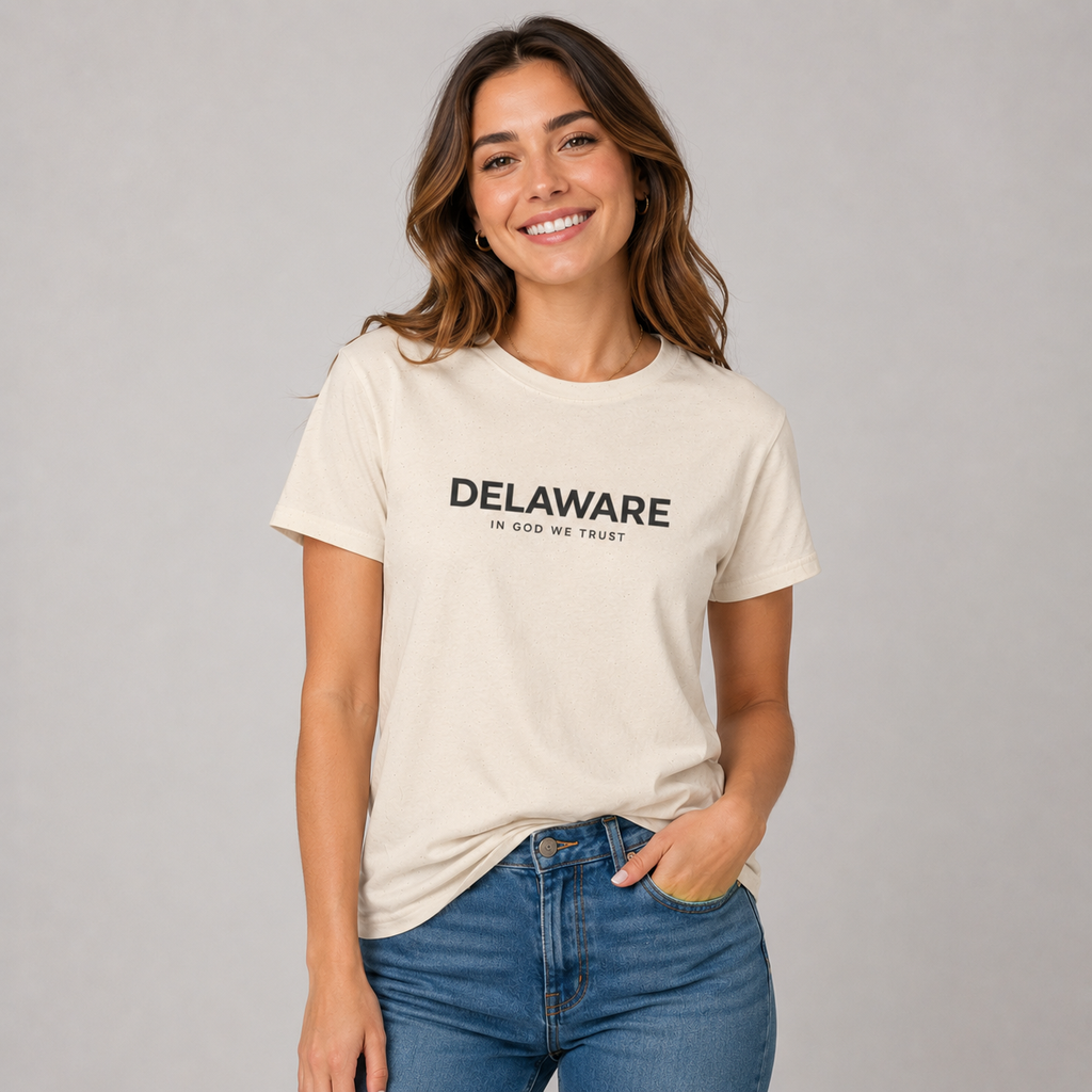 Delaware All State In God We Trust Front Design Unisex Everyday Tee