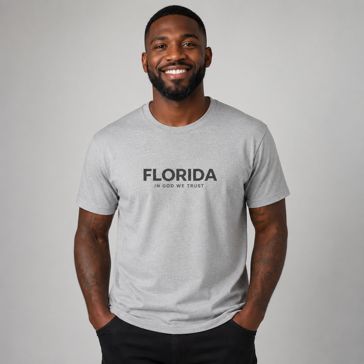Florida All State In God We Trust Front Design Unisex Everyday Tee