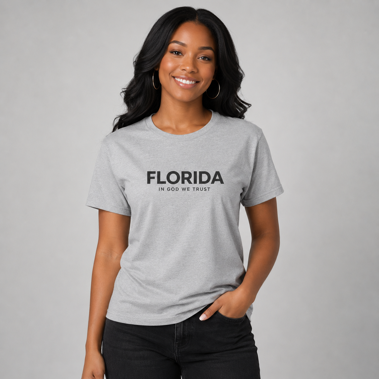 Florida All State In God We Trust Front Design Unisex Everyday Tee