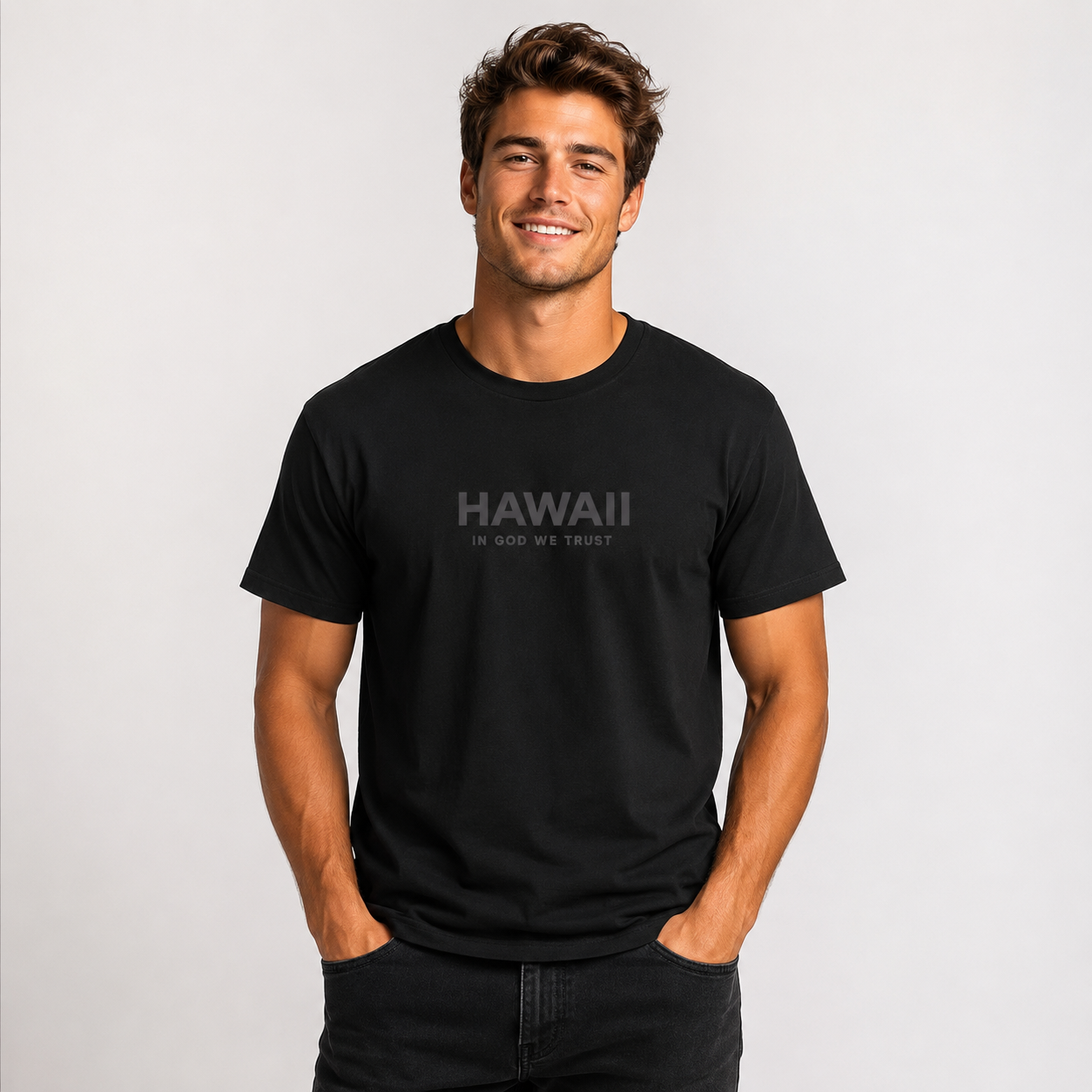 Hawaii All State In God We Trust Front Design Unisex Everyday Tee