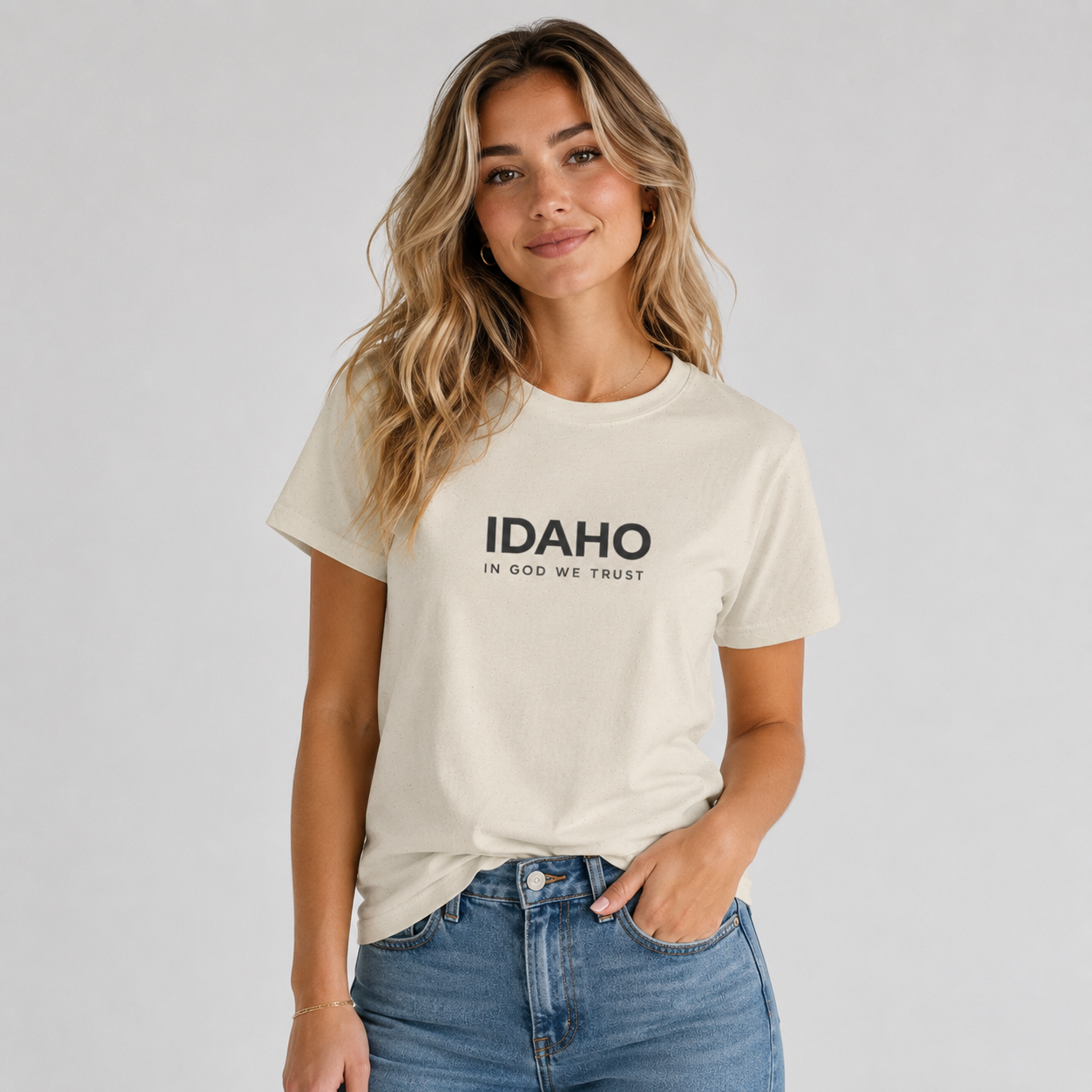 Idaho All State In God We Trust Front Design Unisex Everyday Tee