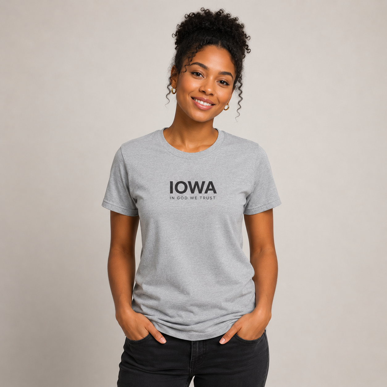 Iowa All State In God We Trust Front Design Unisex Everyday Tee