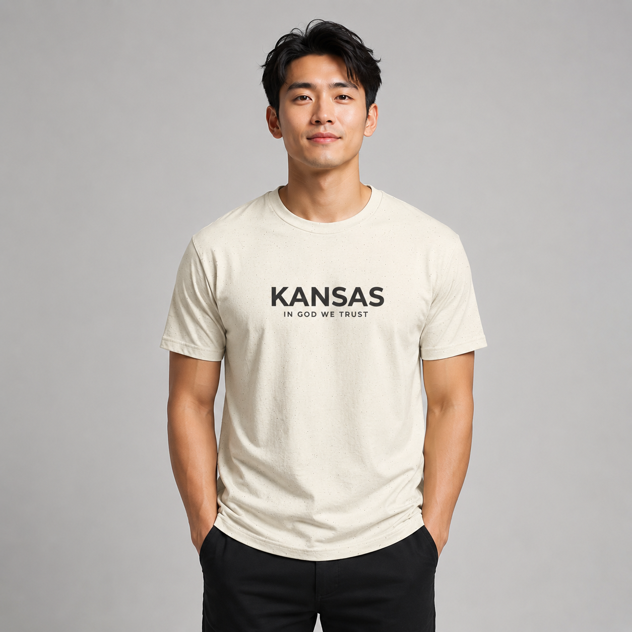 Kansas All State In God We Trust Front Design Unisex Everyday Tee