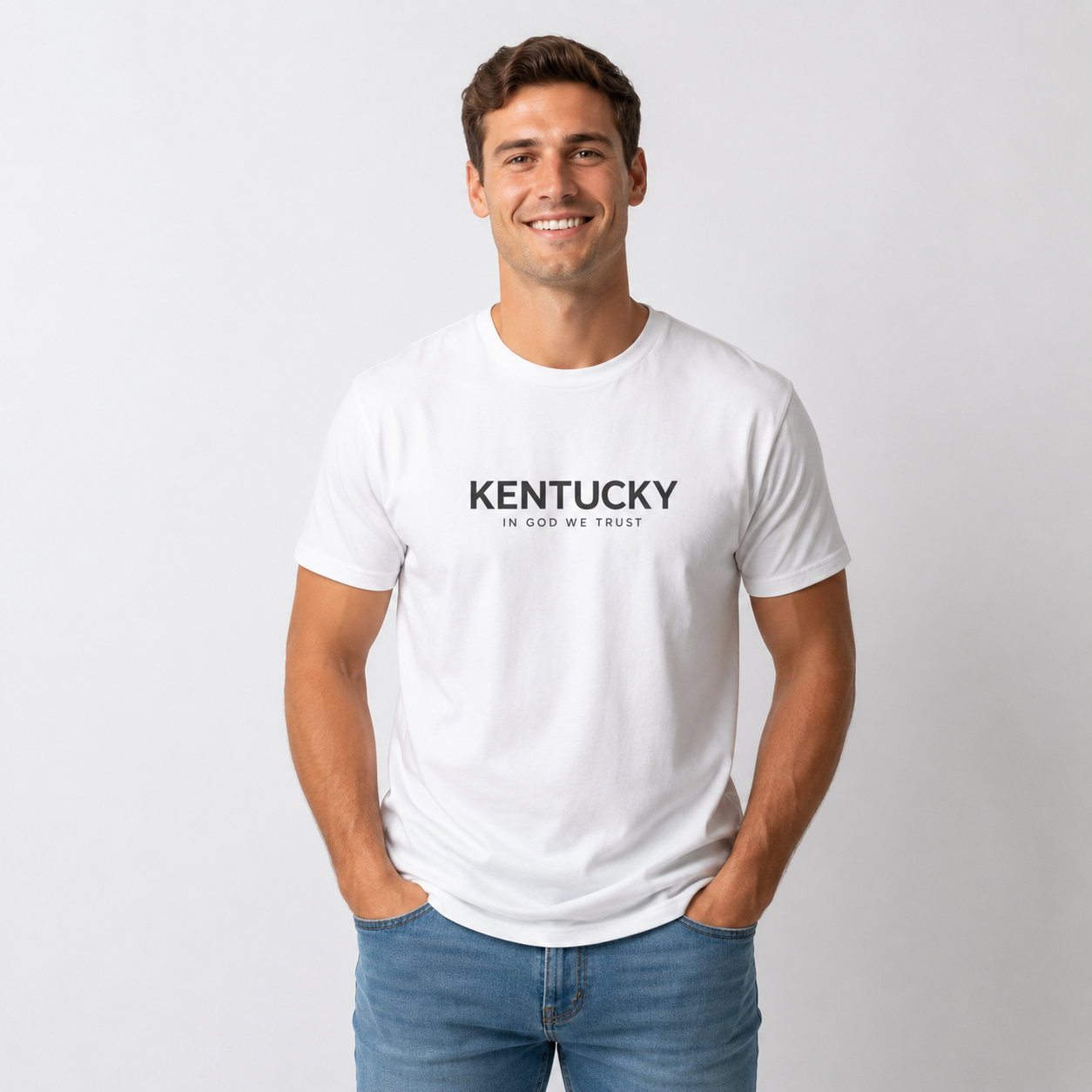 Kentucky All State In God We Trust Front Design Unisex Everyday Tee
