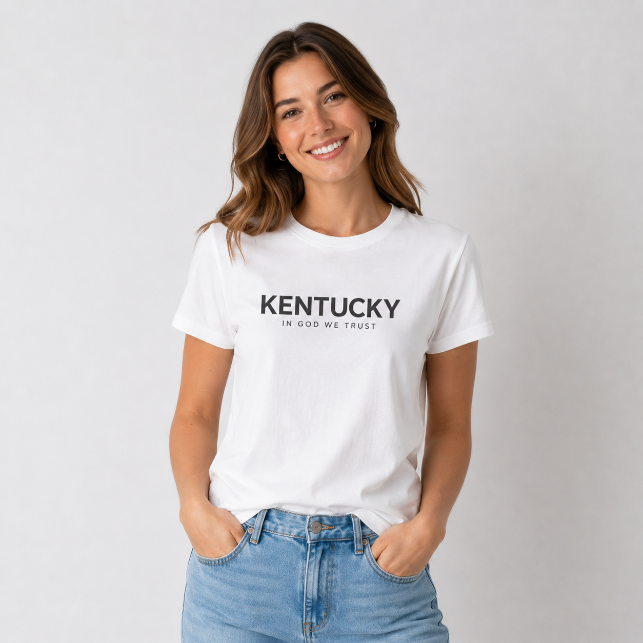 Kentucky All State In God We Trust Front Design Unisex Everyday Tee