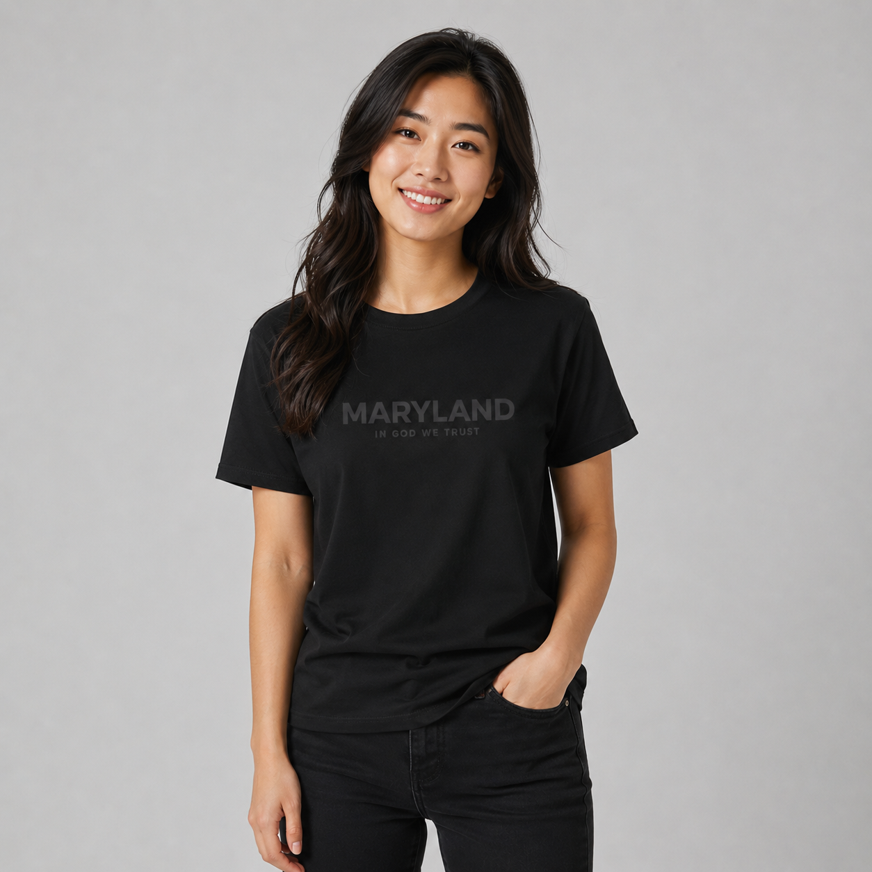 Maryland All State In God We Trust Front Design Unisex Everyday Tee