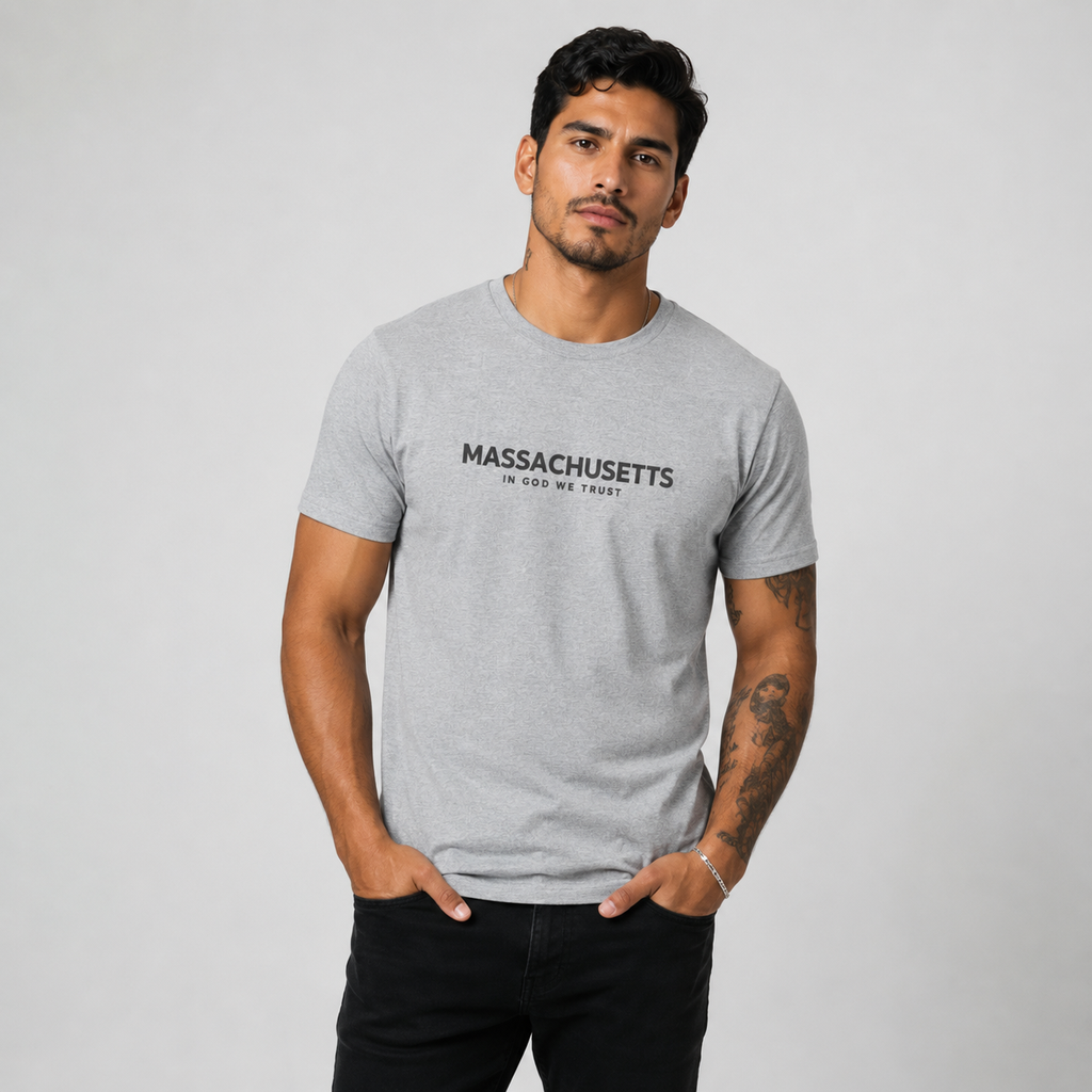 Massachusetts All State In God We Trust Front Design Unisex Everyday Tee