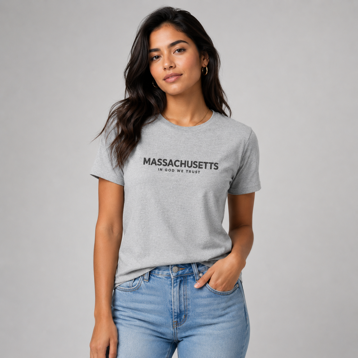 Massachusetts All State In God We Trust Front Design Unisex Everyday Tee