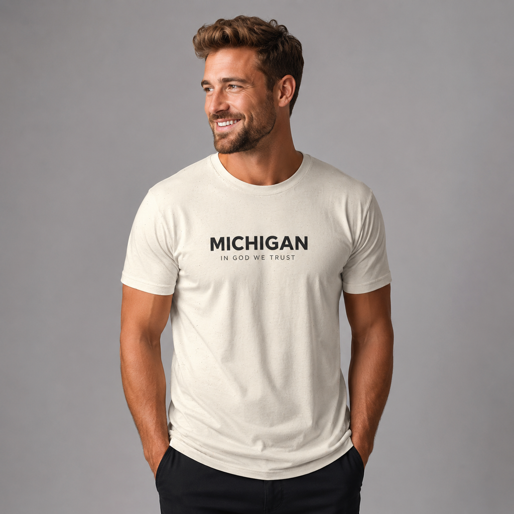Michigan All State In God We Trust Front Design Unisex Everyday Tee