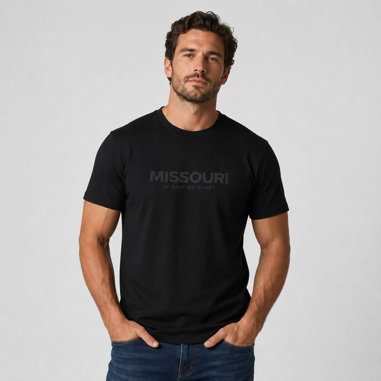 Missouri All State In God We Trust Front Design Unisex Everyday Tee