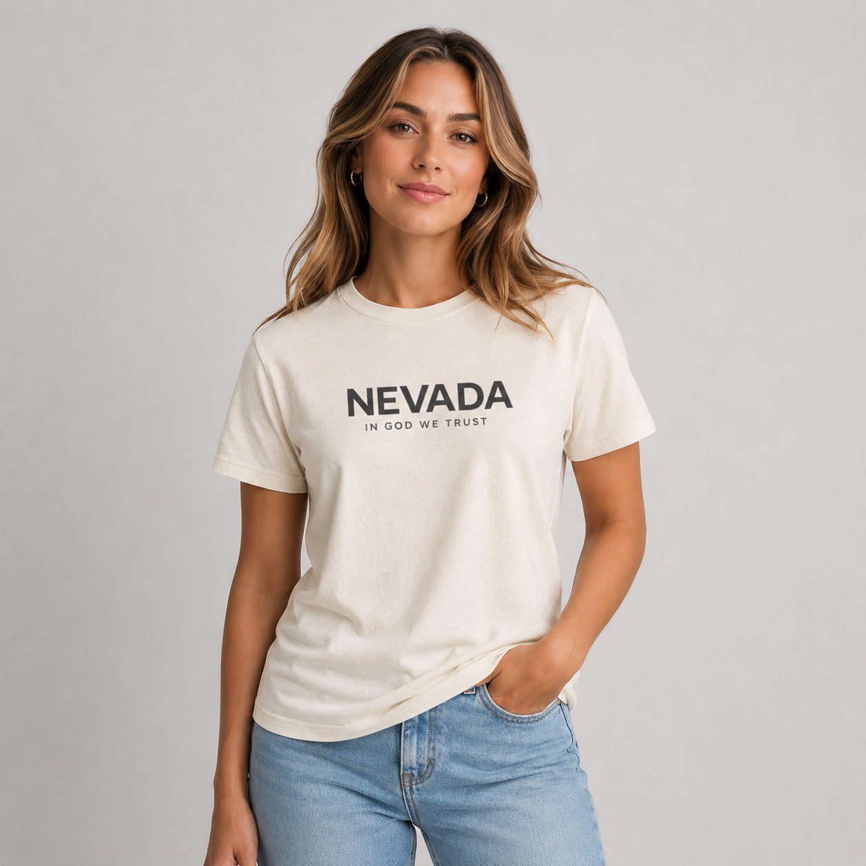 Nevada All State In God We Trust Front Design Unisex Everyday Tee