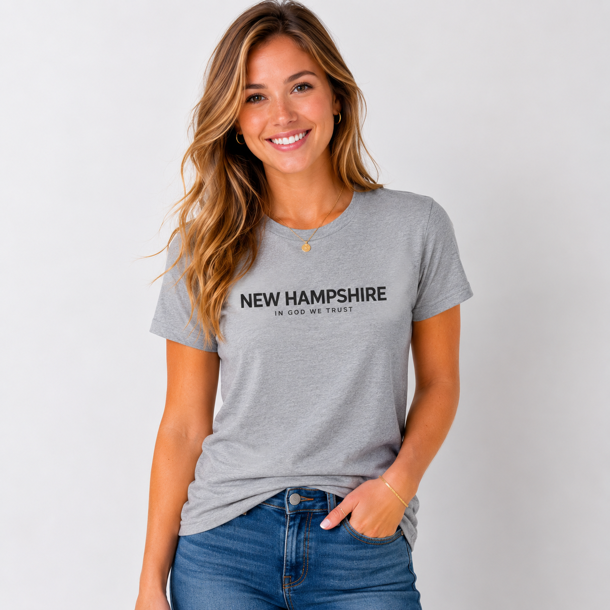 New Hampshire All State In God We Trust Front Design Unisex Everyday Tee