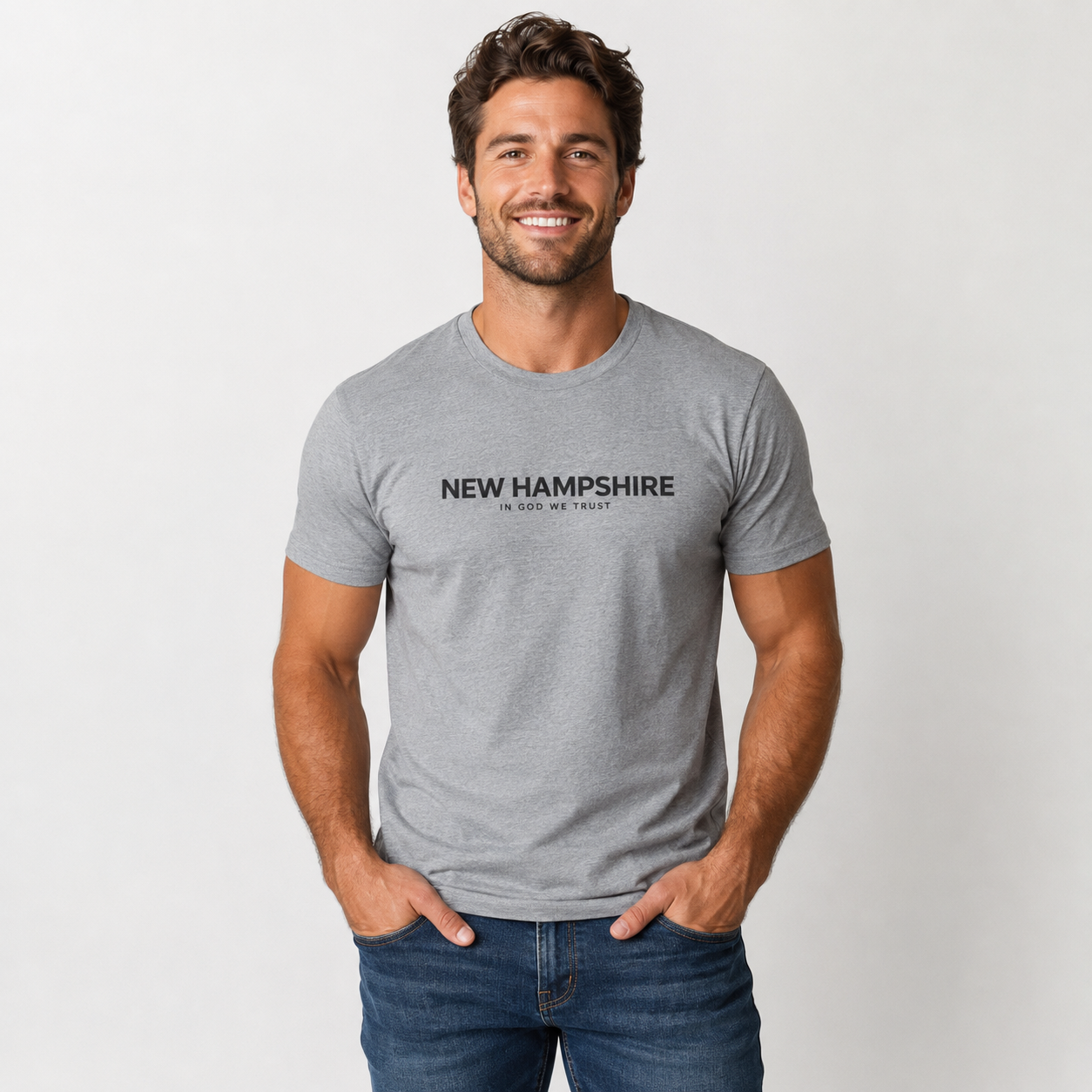 New Hampshire All State In God We Trust Front Design Unisex Everyday Tee
