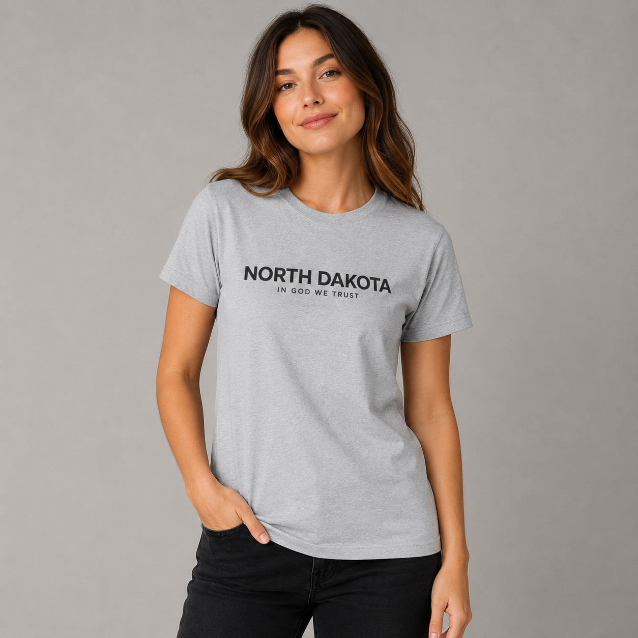 North Dakota All State In God We Trust Front Design Unisex Everyday Tee