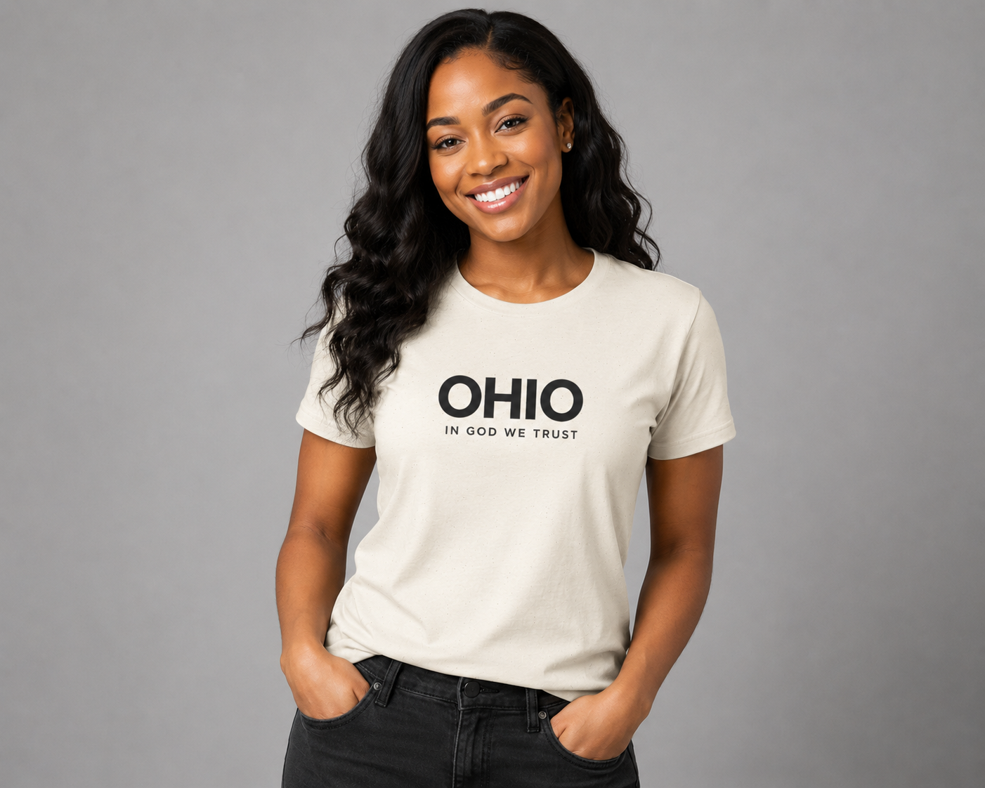 Ohio All State In God We Trust Front Design Unisex Everyday Tee