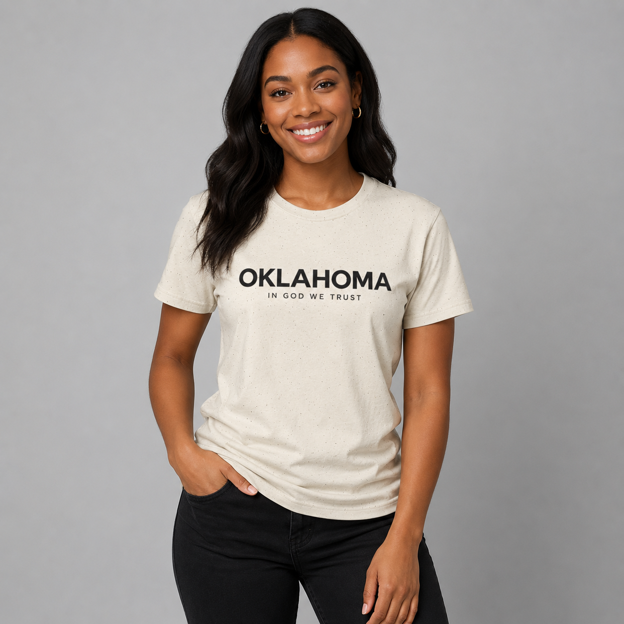 Oklahoma All State In God We Trust Front Design Unisex Everyday Tee
