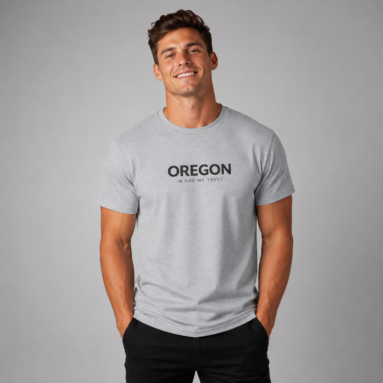 Oregon All State In God We Trust Front Design Unisex Everyday Tee